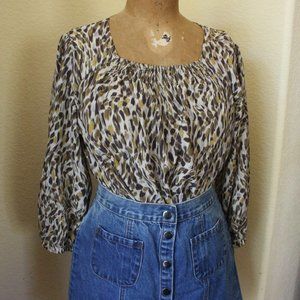 Anthropologie Vasia Patterned Chiffon Blouse